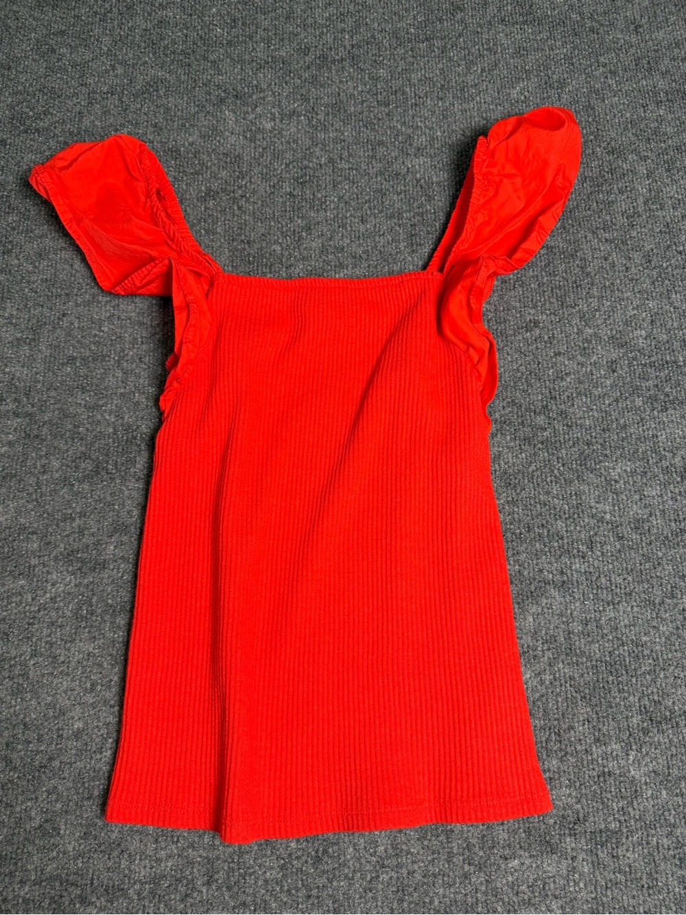 a new day Red Square-Neck Ruffle Sleeve top